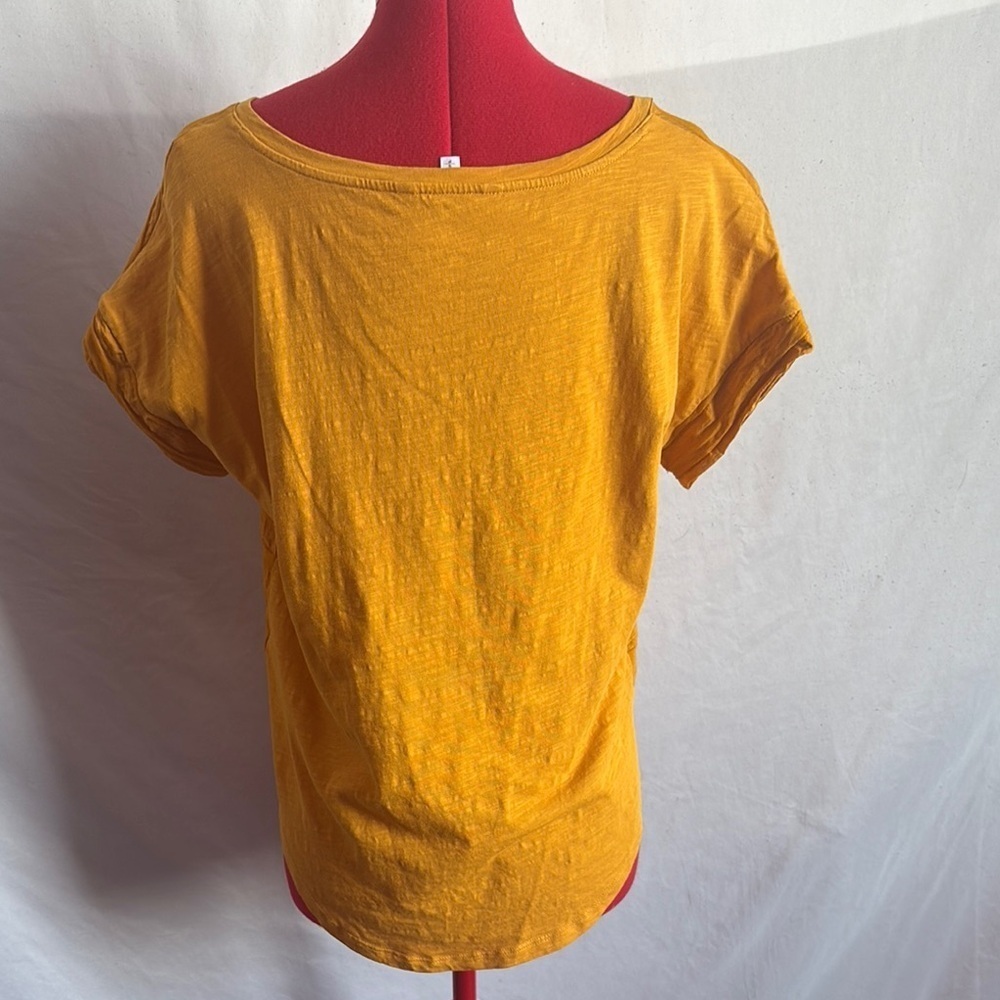 Cleo Gold Ribbed Short Sleeve Blouse SM356 - Picture 3 of 6